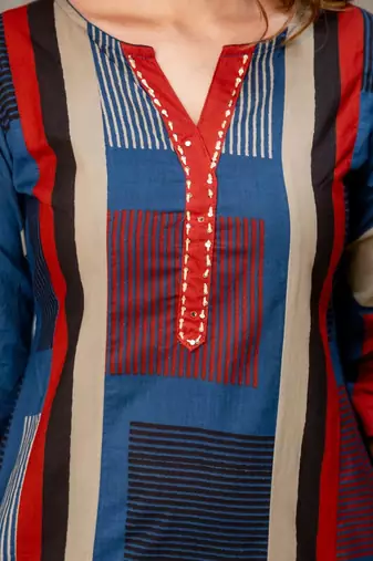 women printed regular  cotton kurta with palazzos & with dupatta