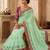 Sea green floral embroidered  georgette designer saree