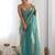 Blue embellished sequinned tissue saree