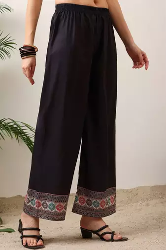 women floral printed regular thread work kurta with palazzos & with dupatta
