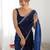 Navy blue embellished sequinned tissue designer saree
