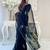 Black black & black floral poly georgette designer saree