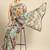 Sea green sea green & yellow  georgette floral printed saree