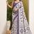 Purple batik printed silk blend ready to wear saree