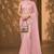 Pink solid pure chiffon ready to wear saree