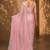 Pink solid pure chiffon ready to wear saree