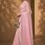 Pink solid pure chiffon ready to wear saree