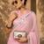 Pink solid pure chiffon ready to wear saree