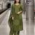 women ethnic motifs printed regular thread work  cotton kurta with trousers & with dupatta