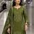 women ethnic motifs printed regular thread work  cotton kurta with trousers & with dupatta