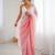 Pink embellished beads and stones  chiffon saree with matching blouse