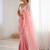 Pink embellished beads and stones  chiffon saree with matching blouse