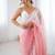 Pink embellished beads and stones  chiffon saree with matching blouse