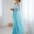 Blue embellished beads and stones  chiffon saree