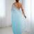 Blue embellished beads and stones  chiffon saree