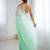Sea green embroidered ombre embellished beads and stones border  chiffon party wear saree