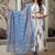 women floral printed empire  cotton kurta with trousers & with dupatta