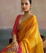 Yellow yellow  chiffon  sarees