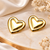 Anti-tarnish double heart design, polished finish, stud closure, women's jewellery