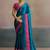 Blue blue  chiffon  sarees with blouse