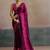 Pink embellished beads and stones chiffon designer saree