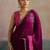 Pink embellished beads and stones chiffon designer saree