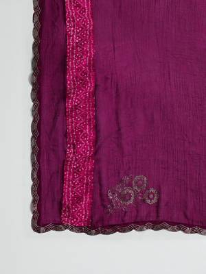 Pink embellished beads and stones chiffon designer saree 3