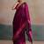 Pink embellished beads and stones chiffon designer saree