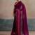 Pink embellished beads and stones chiffon designer saree