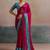 Pink women embellished beads and stones  chiffon designer saree