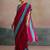 Pink women embellished beads and stones  chiffon designer saree