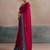 Pink women embellished beads and stones  chiffon designer saree