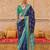 Navy blue ethnic motifs silk blend patola saree