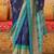 Navy blue ethnic motifs silk blend patola saree