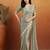 Shoulder pre-pleated solid two-tone pure chiffon ready to wear saree with aari work