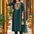 floral embroidered thread work straight kurta with trousers & dupatta