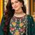 floral embroidered thread work straight kurta with trousers & dupatta