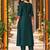 floral embroidered thread work straight kurta with trousers & dupatta