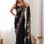 Black embellished embroidered saree