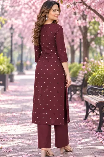 women ethnic motifs printed regular  cotton kurta with trousers & with dupatta