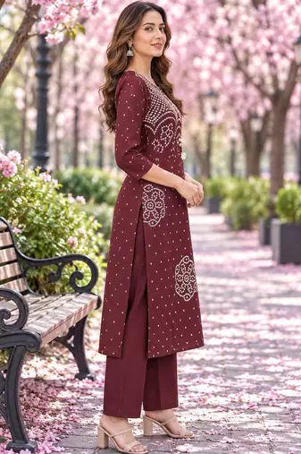 women ethnic motifs printed regular  cotton kurta with trousers & with dupatta