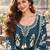 women ethnic motifs printed regular mirror work  cotton kurta with trousers & with dupatta