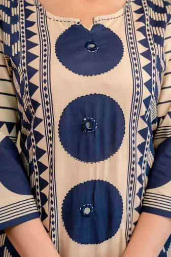 women printed regular  cotton kurta with palazzos & with dupatta