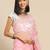 Pink pink floral embroidered organza saree