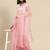 Pink pink floral embroidered organza saree