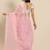 Pink pink floral embroidered organza saree