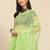 Green green floral embroidered organza saree