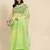 Green green floral embroidered organza saree