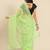 Green green floral embroidered organza saree