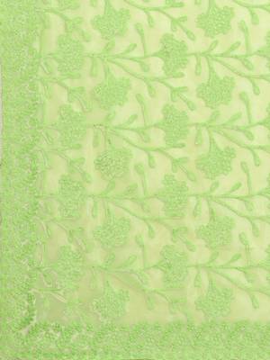 Green green floral embroidered organza saree 5